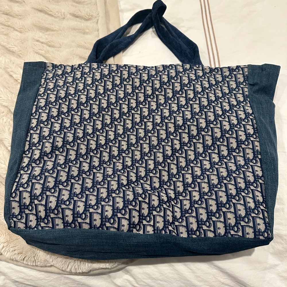 Pool/beach bag Dior fabric denim back